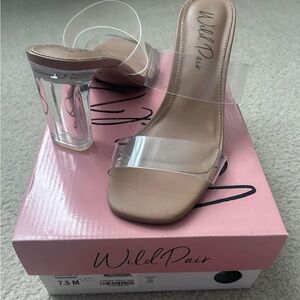 Wild Pair-Zandria Two-Piece Clear Vinyl Dress Sandals